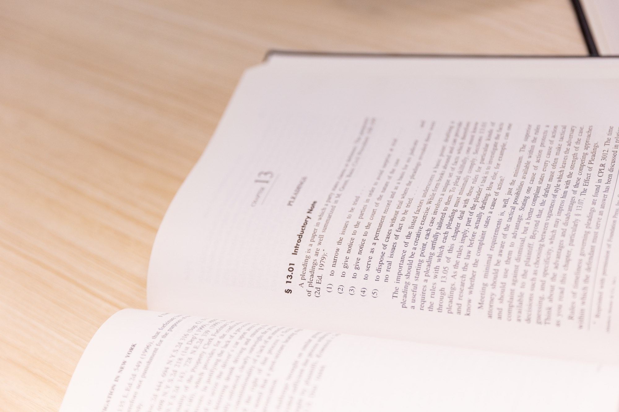 A legal reference volume open to a chapter heading